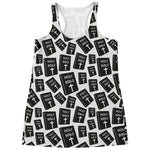 Black And White Holy Bible Pattern Print Women's Racerback Tank Top