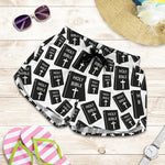 Black And White Holy Bible Pattern Print Women's Shorts