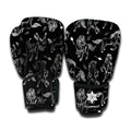 Black And White Horse Pattern Print Boxing Gloves