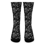 Black And White Horse Pattern Print Crew Socks