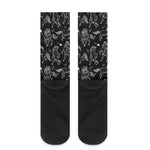 Black And White Horse Pattern Print Crew Socks