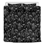Black And White Horse Pattern Print Duvet Cover Bedding Set
