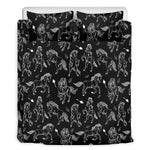Black And White Horse Pattern Print Duvet Cover Bedding Set