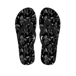 Black And White Horse Pattern Print Flip Flops