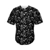 Black And White Horse Pattern Print Men's Baseball Jersey