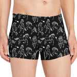 Black And White Horse Pattern Print Men's Boxer Briefs