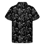Black And White Horse Pattern Print Men's Short Sleeve Shirt