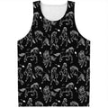Black And White Horse Pattern Print Men's Tank Top
