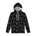 Black And White Horse Pattern Print Pullover Hoodie