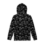 Black And White Horse Pattern Print Pullover Hoodie
