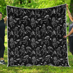 Black And White Horse Pattern Print Quilt