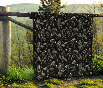 Black And White Horse Pattern Print Quilt