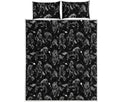 Black And White Horse Pattern Print Quilt Bed Set