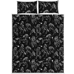 Black And White Horse Pattern Print Quilt Bed Set
