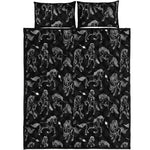 Black And White Horse Pattern Print Quilt Bed Set