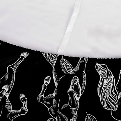 Black And White Horse Pattern Print Sofa Cover