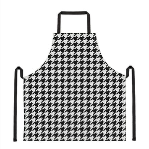 Black And White Houndstooth Print Apron