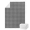 Black And White Houndstooth Print Blanket