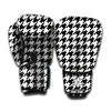 Black And White Houndstooth Print Boxing Gloves