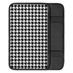 Black And White Houndstooth Print Car Center Console Cover