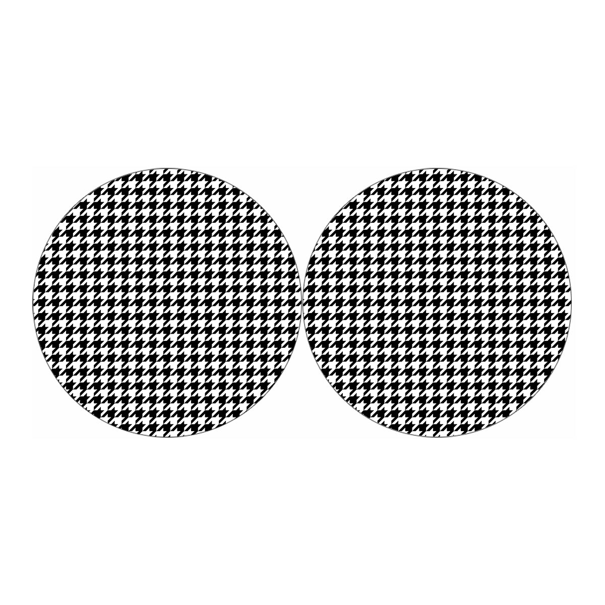 Black And White Houndstooth Print Car Coasters