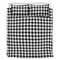 Black And White Houndstooth Print Duvet Cover Bedding Set