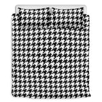 Black And White Houndstooth Print Duvet Cover Bedding Set