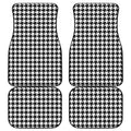 Black And White Houndstooth Print Front and Back Car Floor Mats