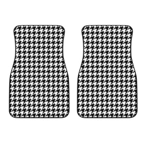 Black And White Houndstooth Print Front Car Floor Mats