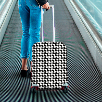 Black And White Houndstooth Print Luggage Cover