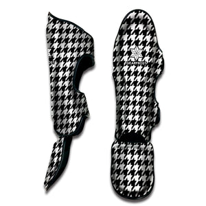 Black And White Houndstooth Print Muay Thai Shin Guard