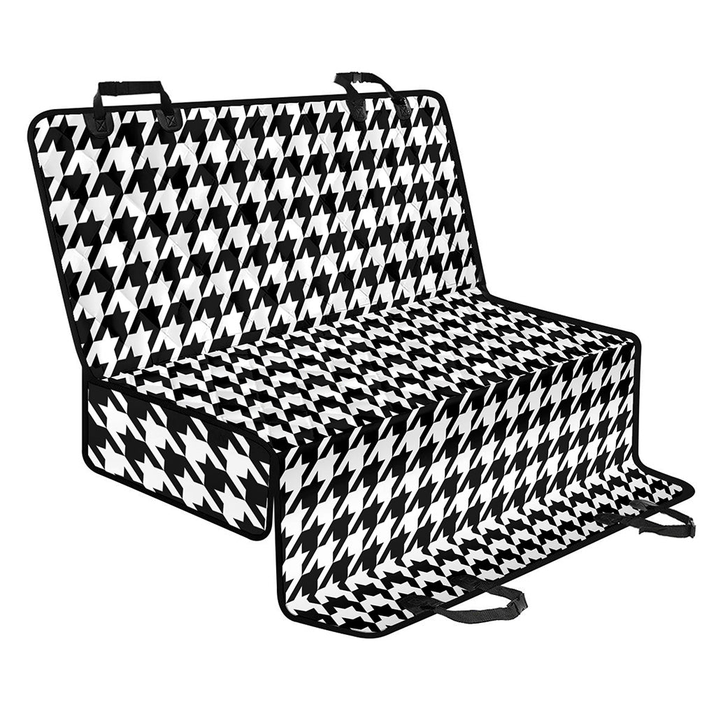 Black And White Houndstooth Print Pet Car Back Seat Cover