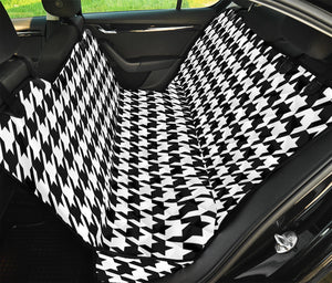 Black And White Houndstooth Print Pet Car Back Seat Cover