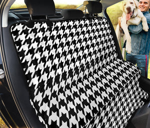 Black And White Houndstooth Print Pet Car Back Seat Cover