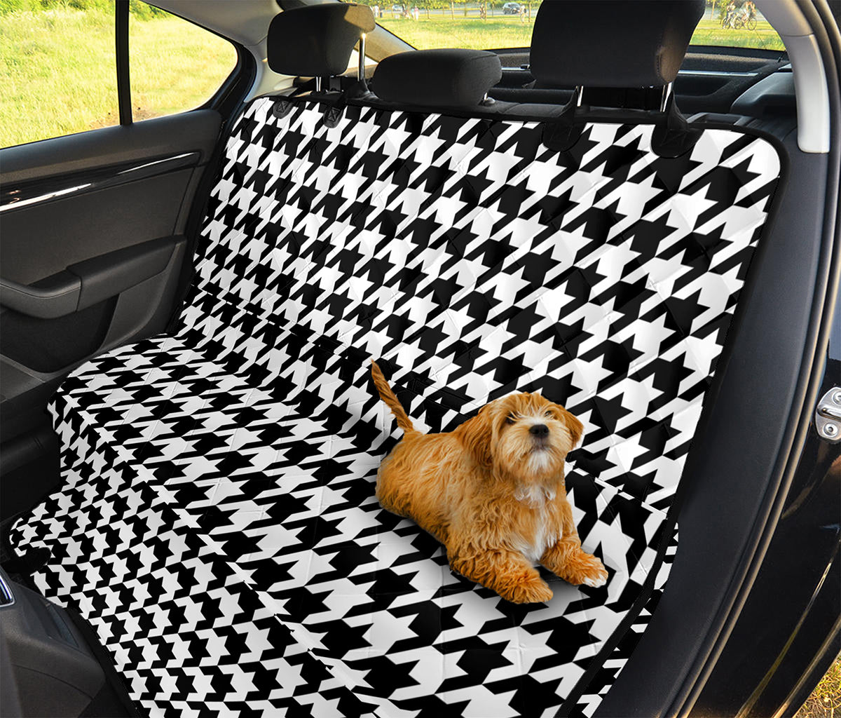 Black And White Houndstooth Print Pet Car Back Seat Cover