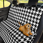 Black And White Houndstooth Print Pet Car Back Seat Cover