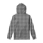 Black And White Houndstooth Print Pullover Hoodie