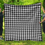 Black And White Houndstooth Print Quilt