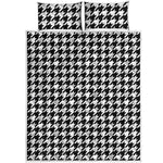 Black And White Houndstooth Print Quilt Bed Set