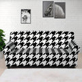 Black And White Houndstooth Print Sofa Cover