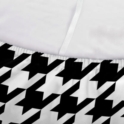 Black And White Houndstooth Print Sofa Cover