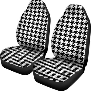 Black And White Houndstooth Print Universal Fit Car Seat Covers