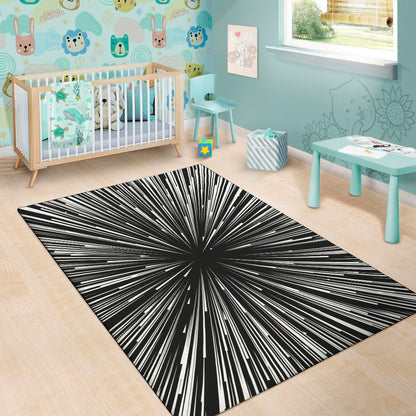 Black And White Hyperspace Print Area Rug