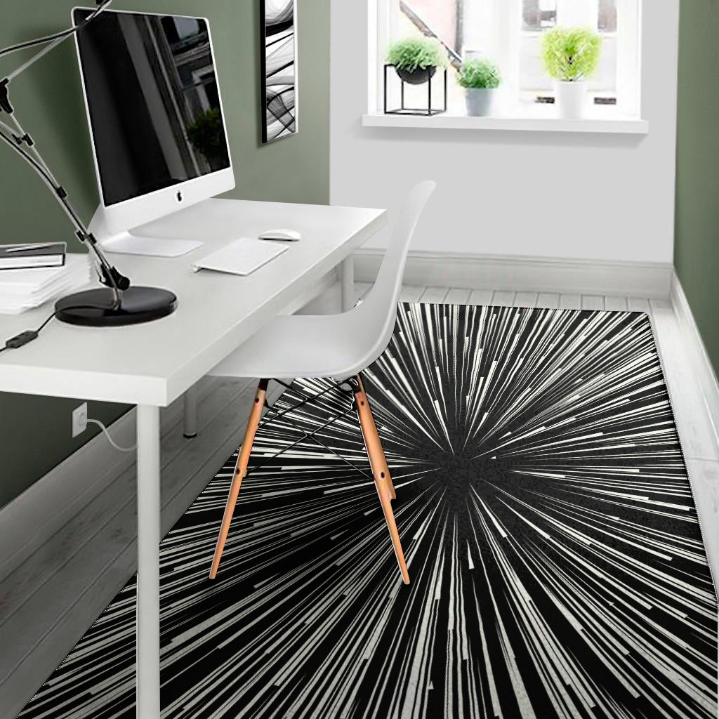 Black And White Hyperspace Print Area Rug
