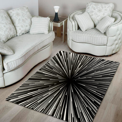 Black And White Hyperspace Print Area Rug