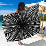 Black And White Hyperspace Print Beach Sarong Wrap