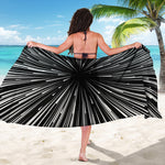 Black And White Hyperspace Print Beach Sarong Wrap