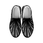 Black And White Hyperspace Print Black Slip On Shoes