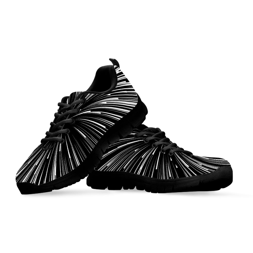 Black And White Hyperspace Print Black Sneakers