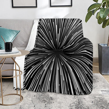 Black And White Hyperspace Print Blanket